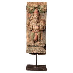 Antike Ganesha-Statue aus Holz aus Indien