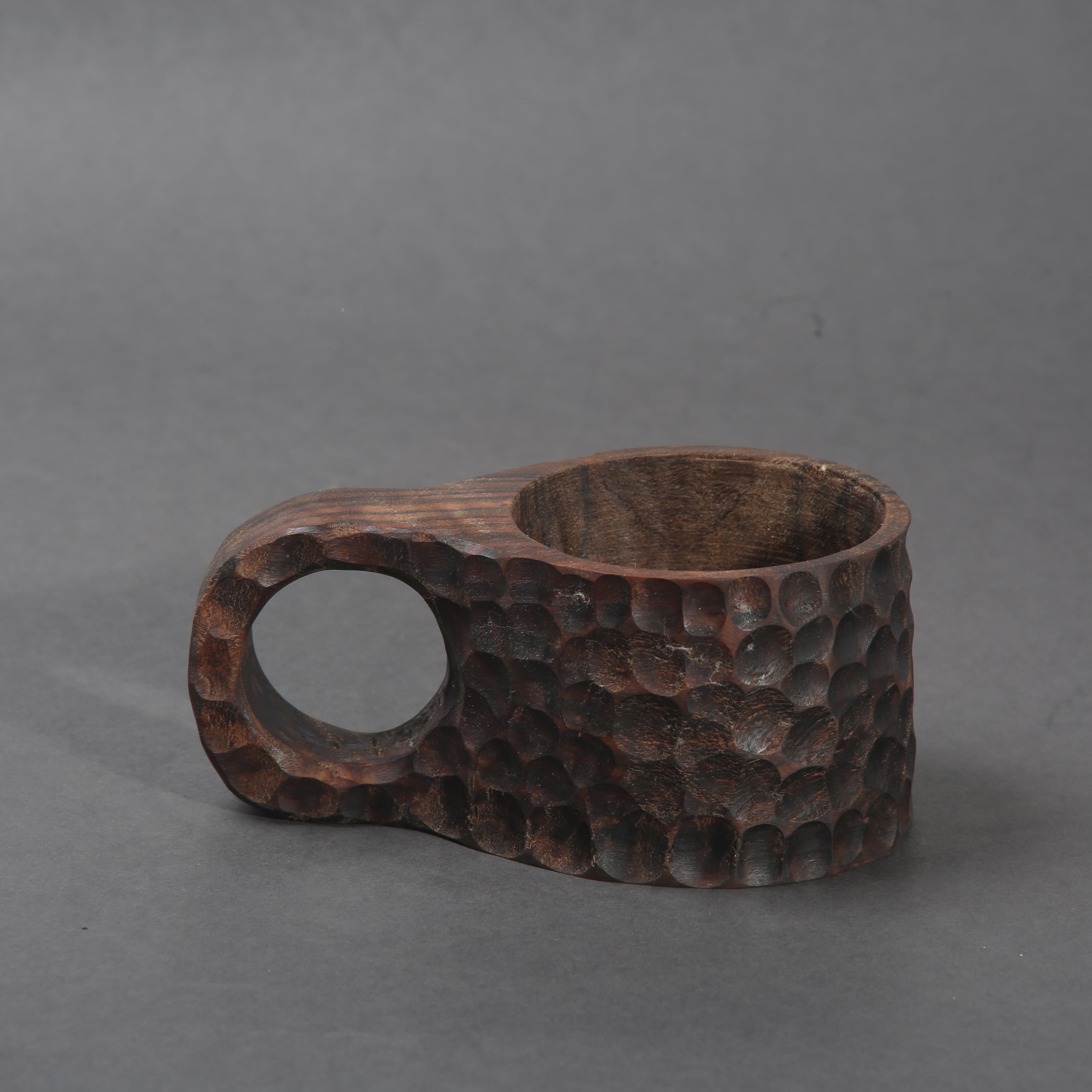 Turkish Antique Wooden Glass - Custom Glass - Walnut Wood Natural Glass For Sale