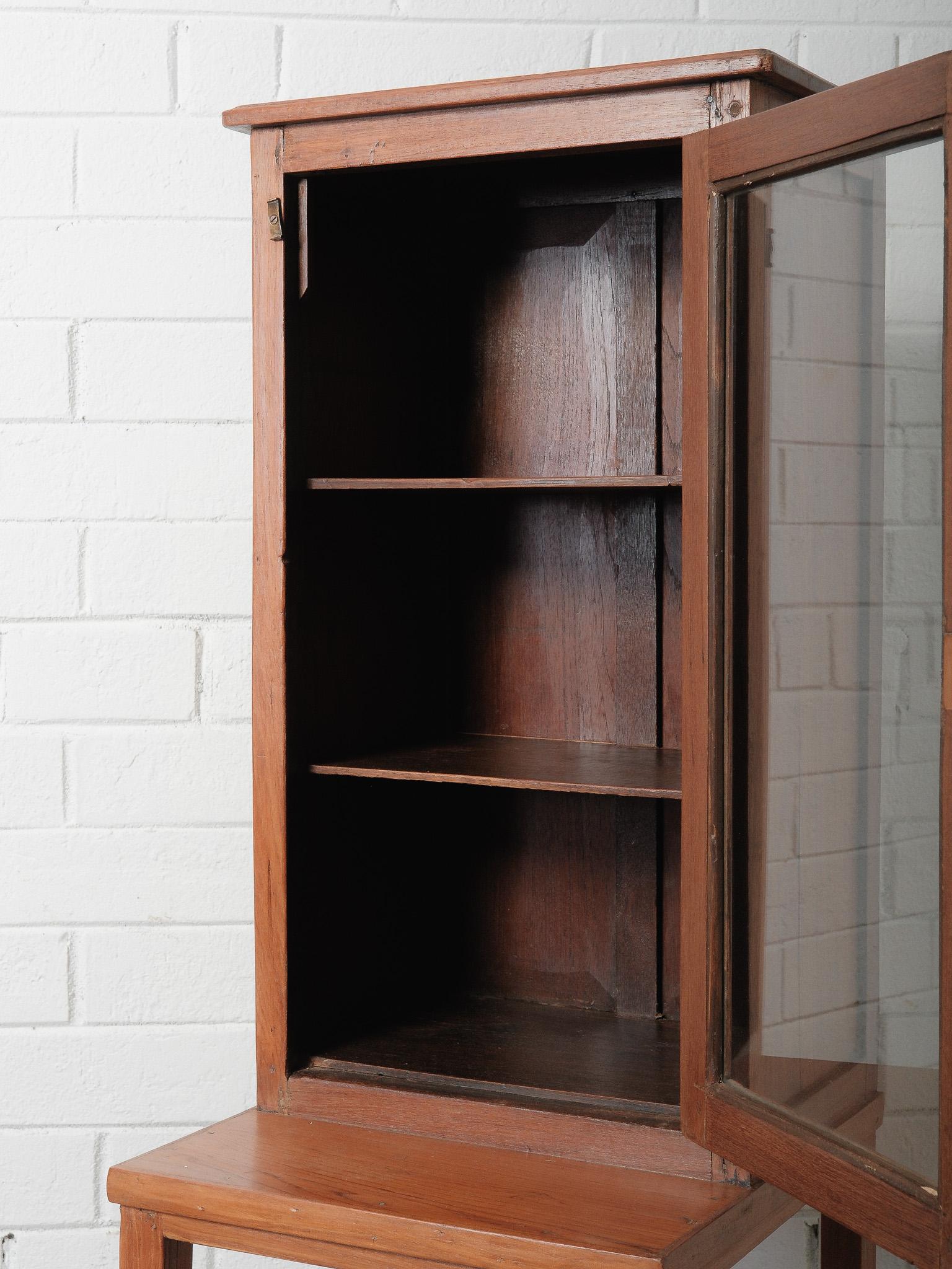Indian Wooden Glass-Front Cabinet Open Base Display Cabinet For Sale