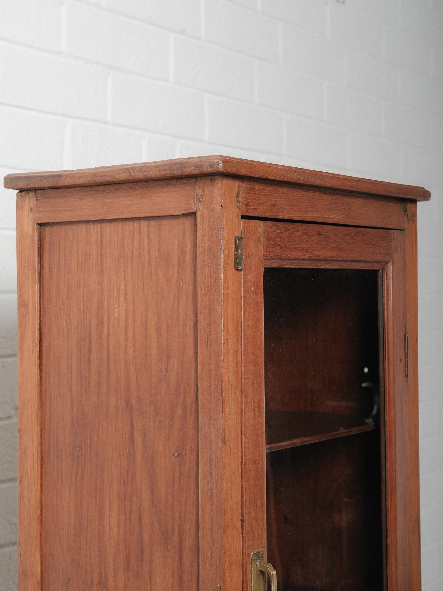 Painted Wooden Glass-Front Cabinet Open Base Display Cabinet For Sale