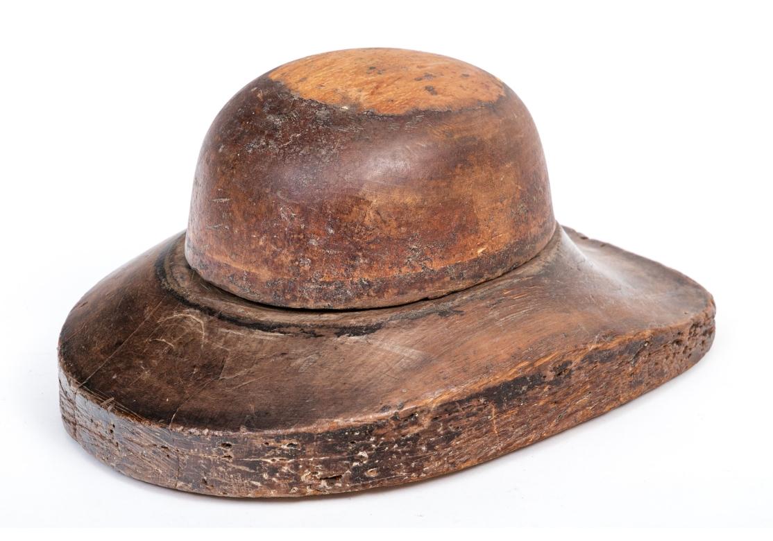 Industrial Antique Wooden Hat Block By W. Plant & Son, Manchester, England For Sale