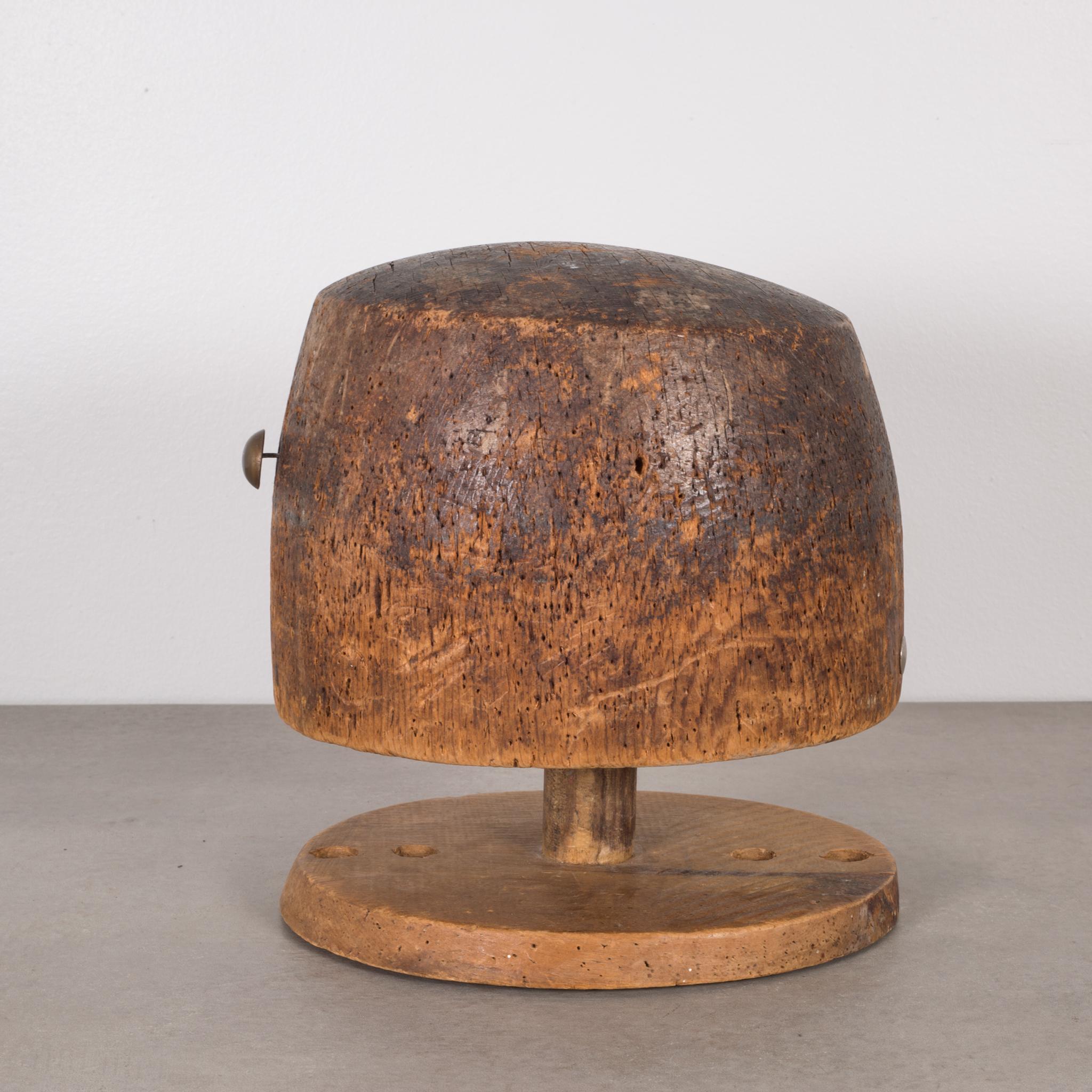 Industrial Antique Wooden Hat Mold, circa 1860-1920