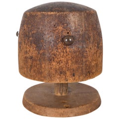 Moule à chapeau ancien en bois, datant d'environ 1860 à 1920