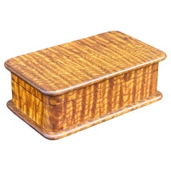 Antique Wooden Hinged Box Handmade From Exotic Wood