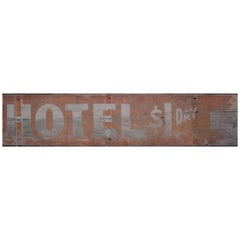 Antique Wooden Hotel Sign