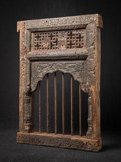 Antique wooden Indian window panel from India