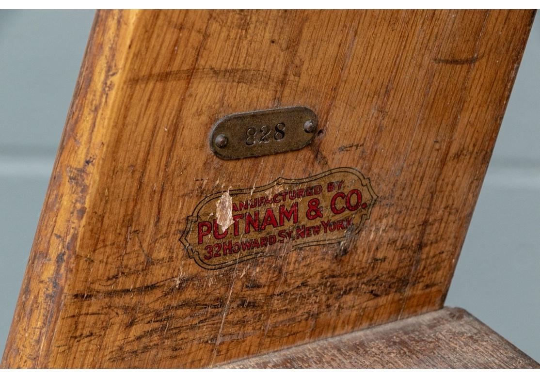 Fer Ancienne échelle industrielle en bois avec poignées en fer de Putnam & Co, New York No