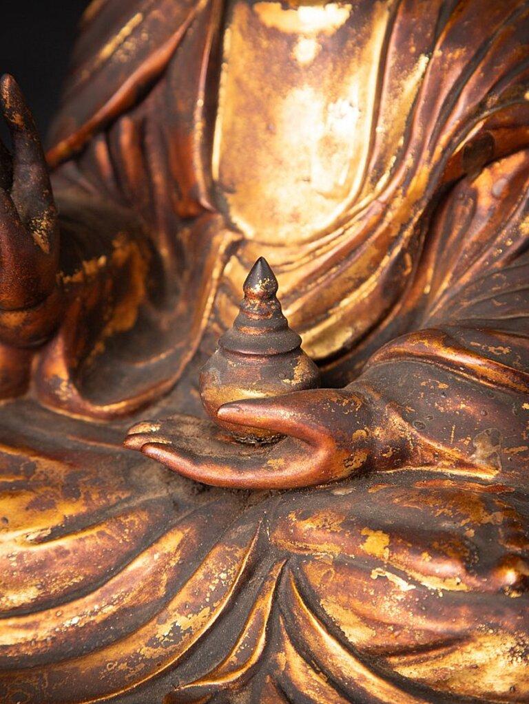 Antiker japanischer Buddha aus Holz aus Japan im Angebot 11
