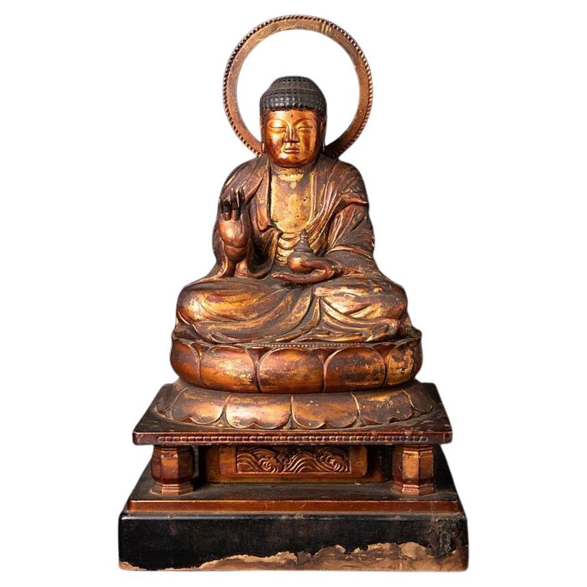 Antiker japanischer Buddha aus Holz aus Japan