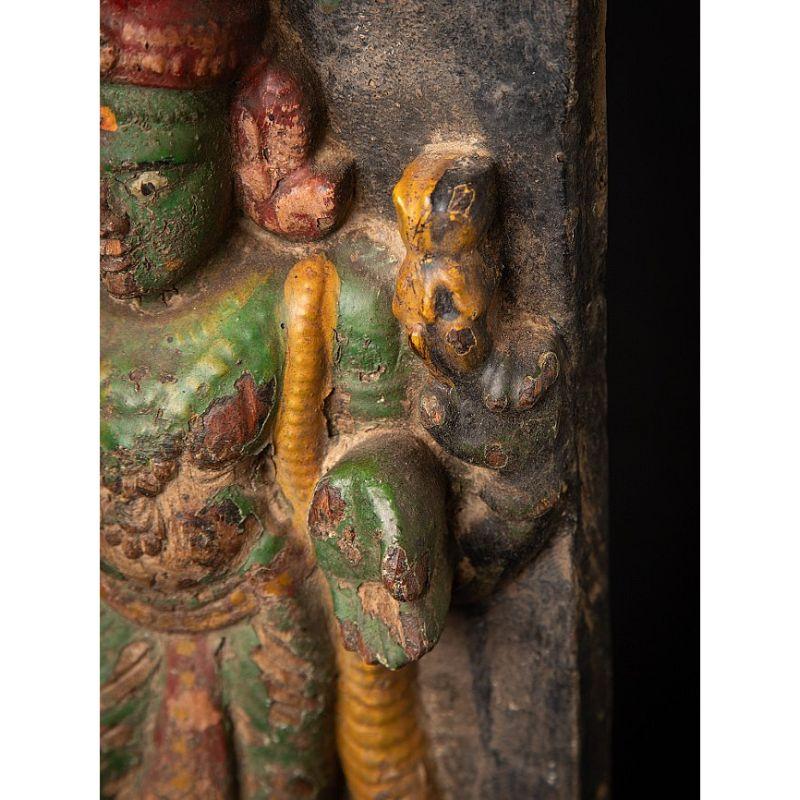 Antike Kartikeya-Statue aus Holz aus Indien im Angebot 13