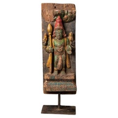 Antique Wooden Kartikeya Statue from, India