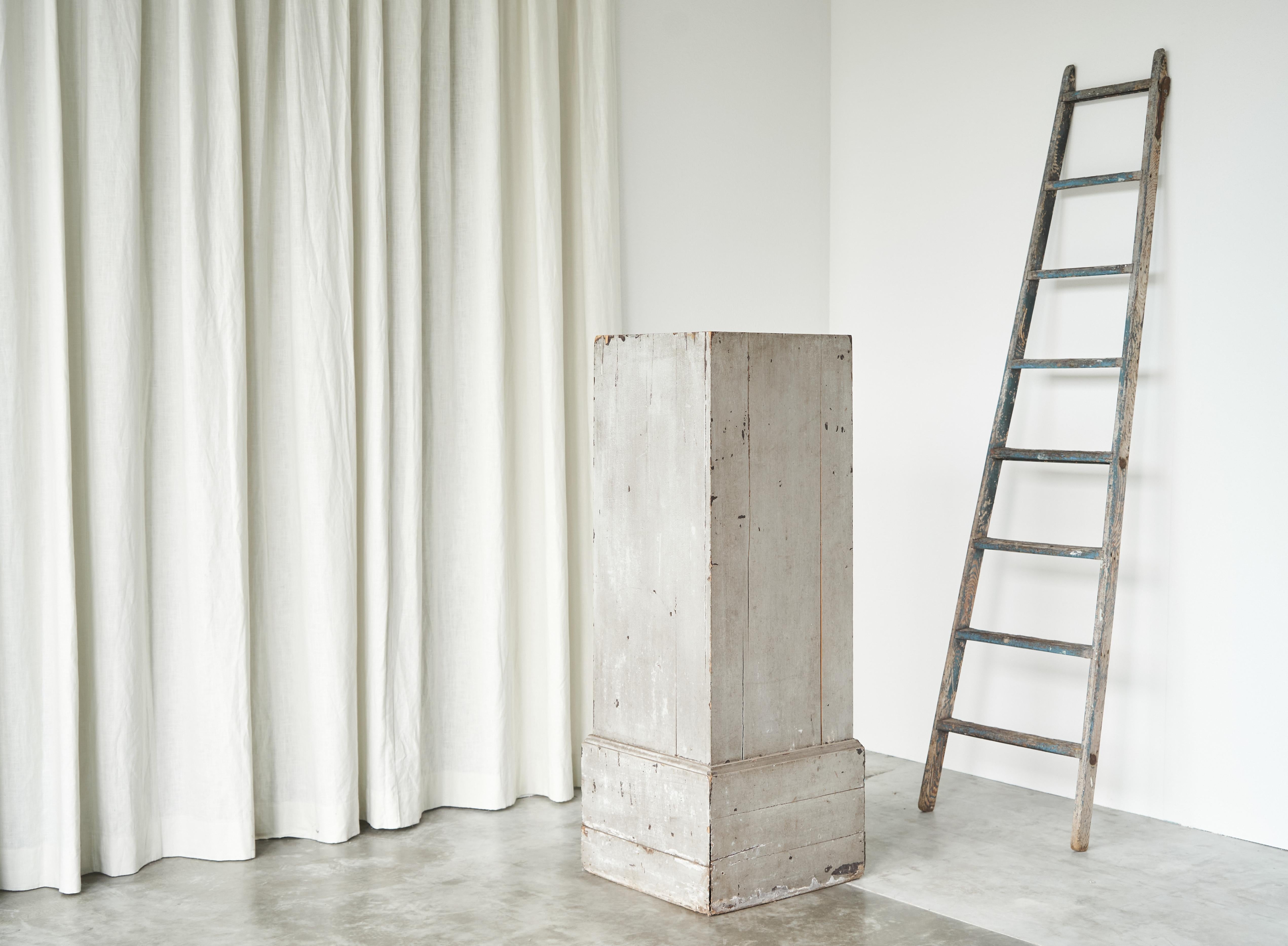 Antique Wooden Ladder in Beautifully Weathered Paint - 2 available For Sale 3