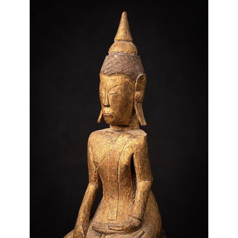 Antique Wooden Lanna Buddha Statue from Thailand 7