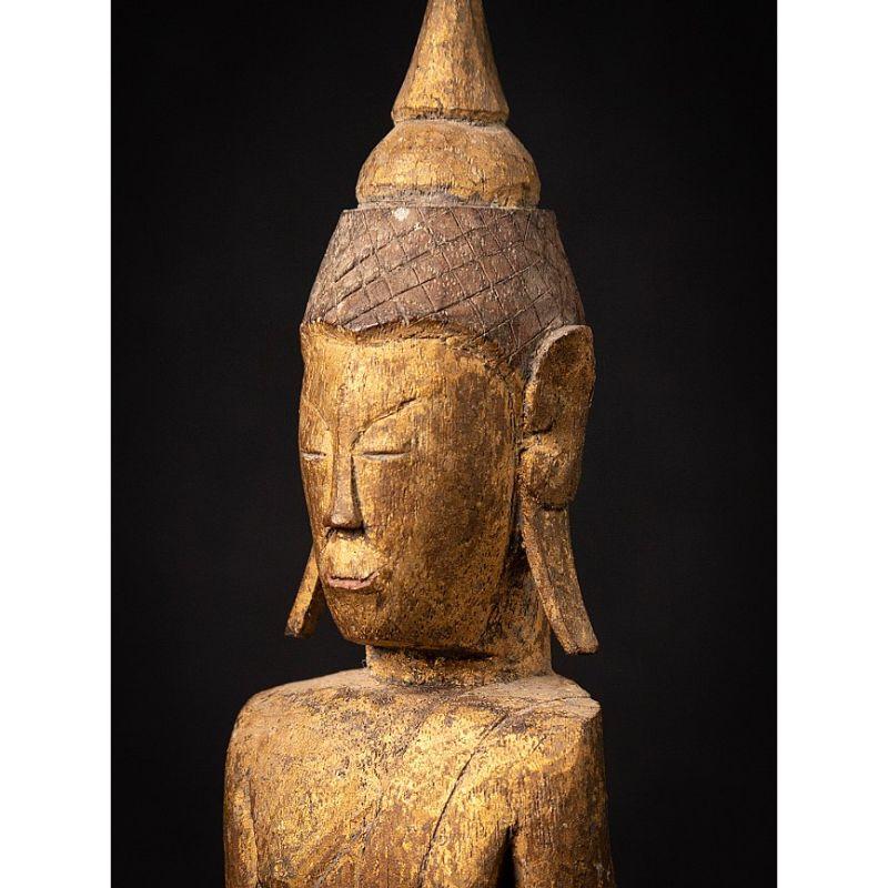 Antique Wooden Lanna Buddha Statue from Thailand 8