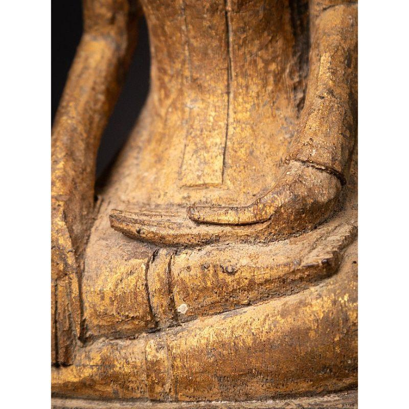 Antique Wooden Lanna Buddha Statue from Thailand 13