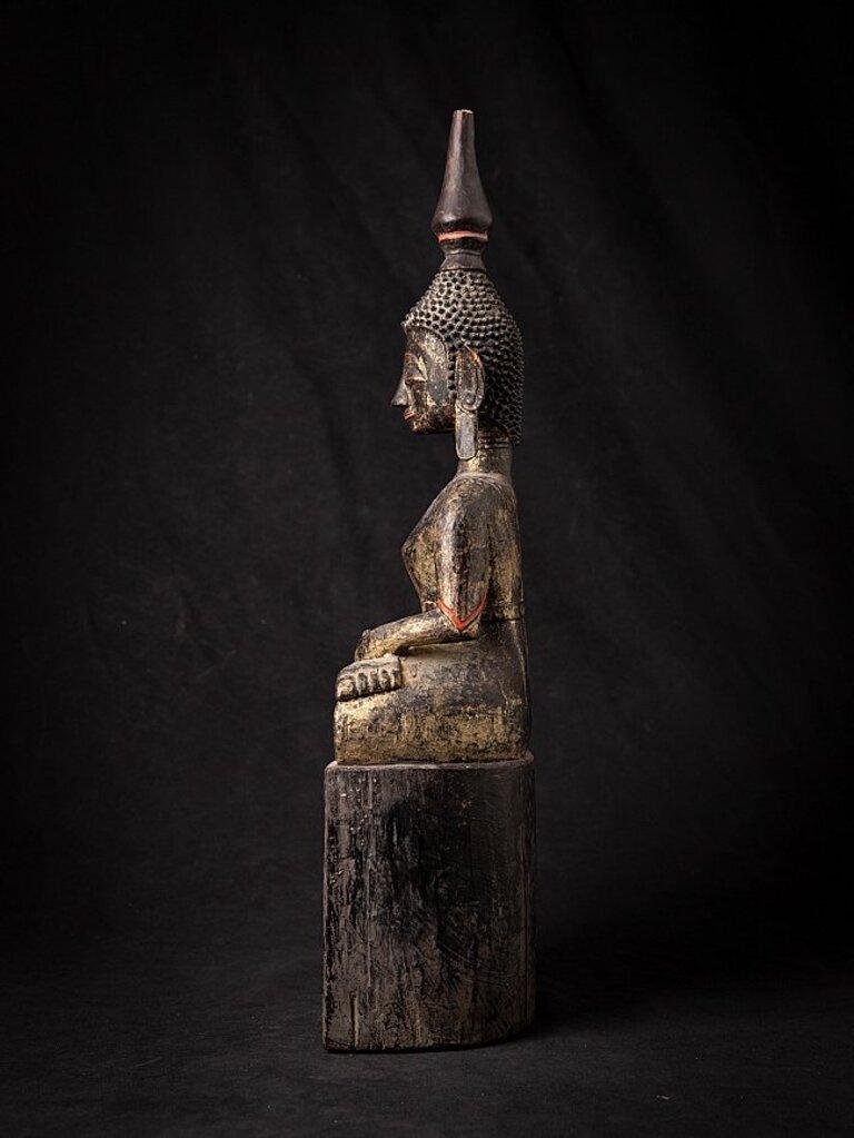 Laotian Antique Wooden Laos Buddha Statue from Laos