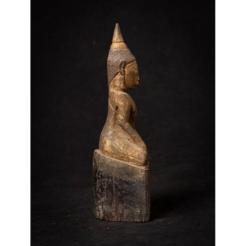 19th Century Antique Wooden Laos Buddha Statue from Laos