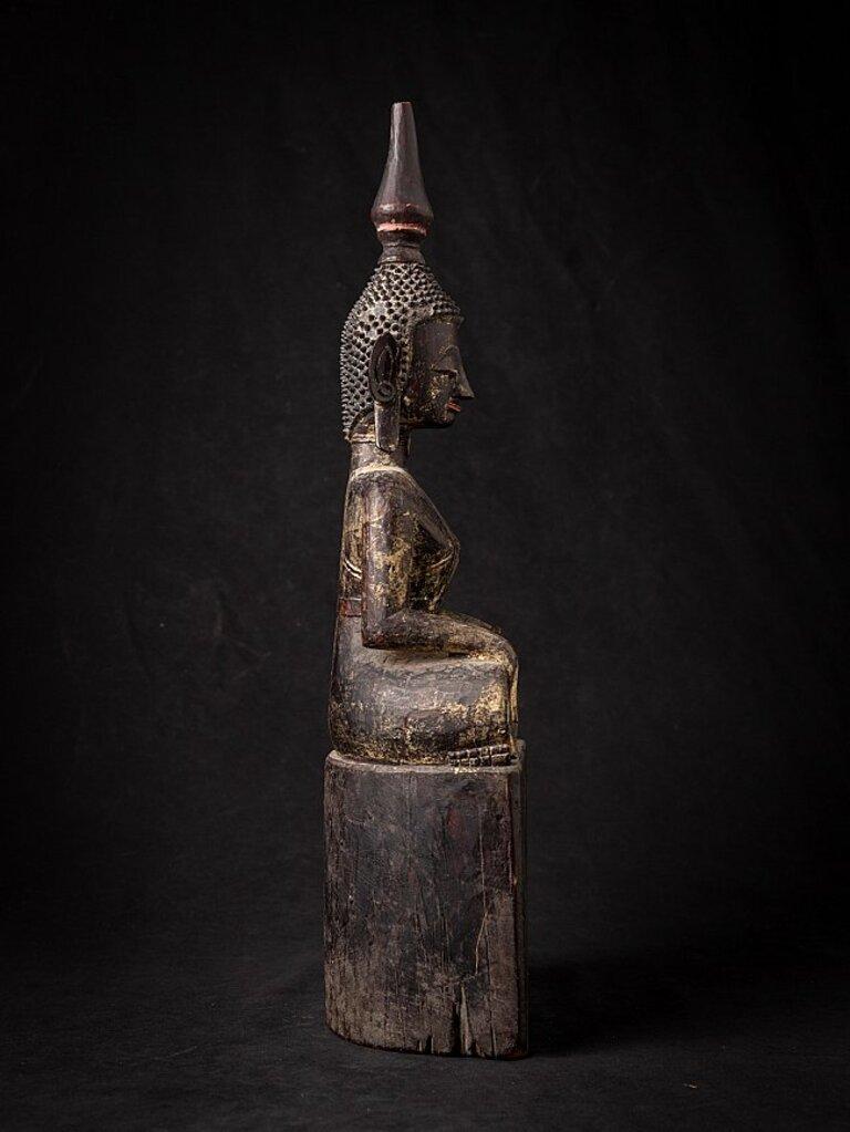 18th Century and Earlier Antique Wooden Laos Buddha Statue from Laos