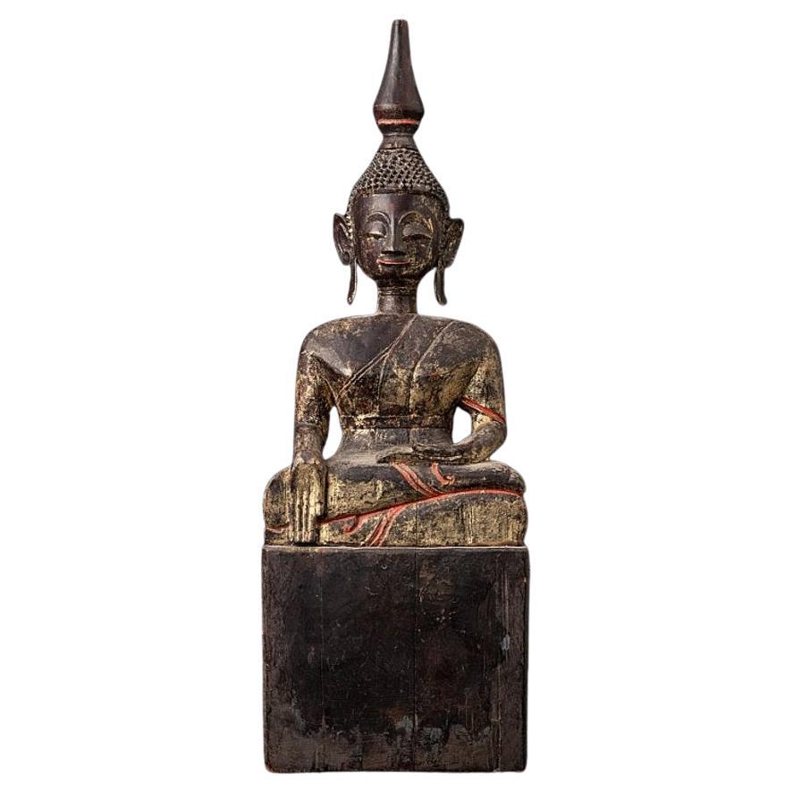 Antique Wooden Laos Buddha Statue from Laos