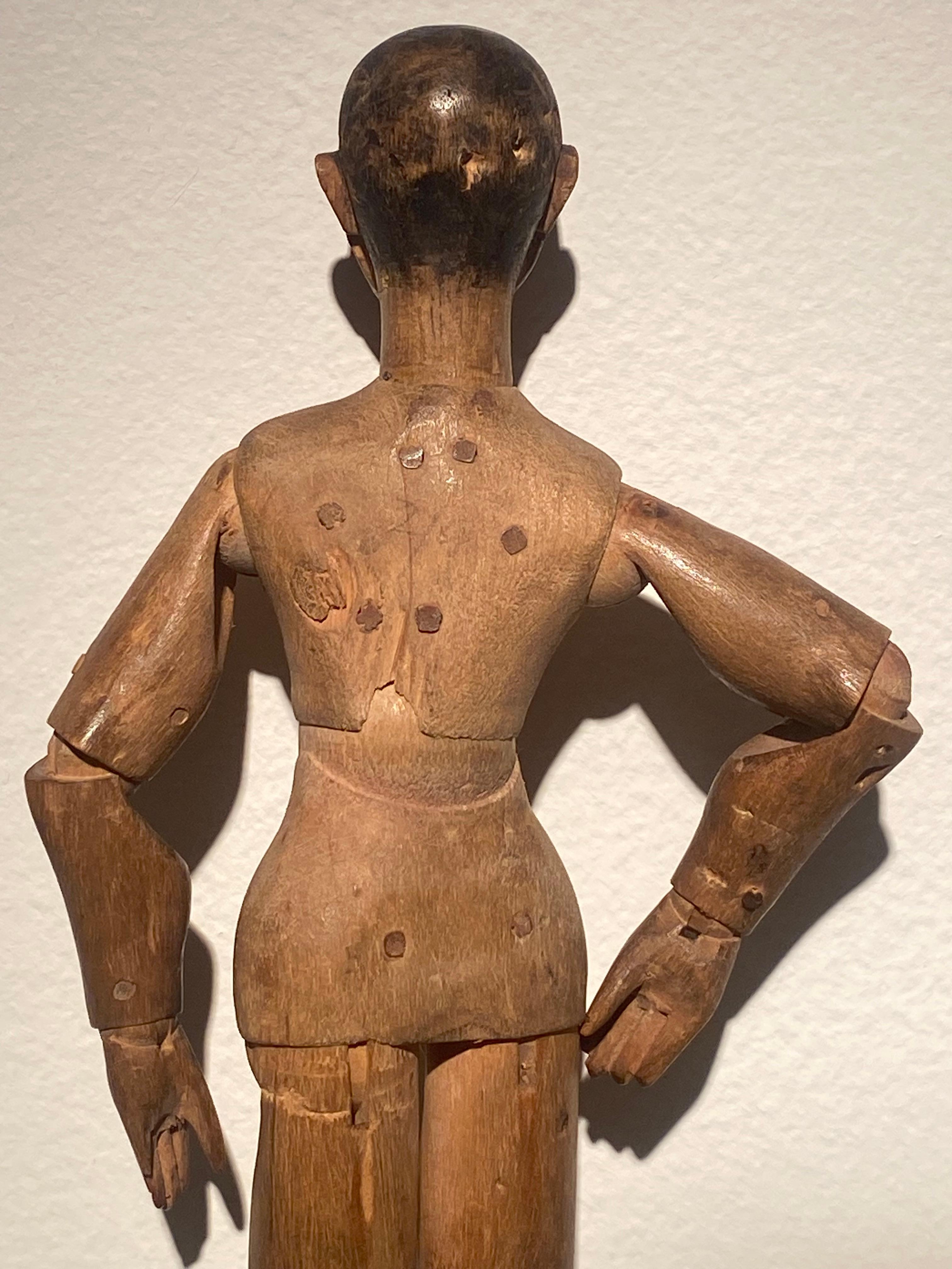 Fruitwood Antique Wooden Lay Figure or Mannequin For Sale
