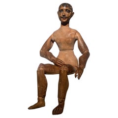 Antike Holzfigur oder Mannequin-Figur aus Holz