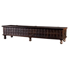 Antique Wooden Long Bench / Blanket Chest British Colonial Style