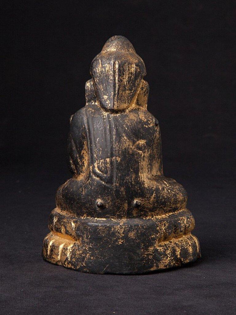 Antique Wooden Lotus Buddha Statue from Burma For Sale at 1stDibs