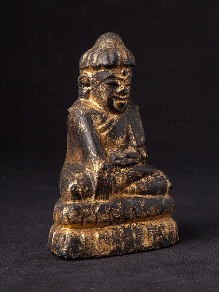 Antique Wooden Lotus Buddha Statue from Burma For Sale at 1stDibs