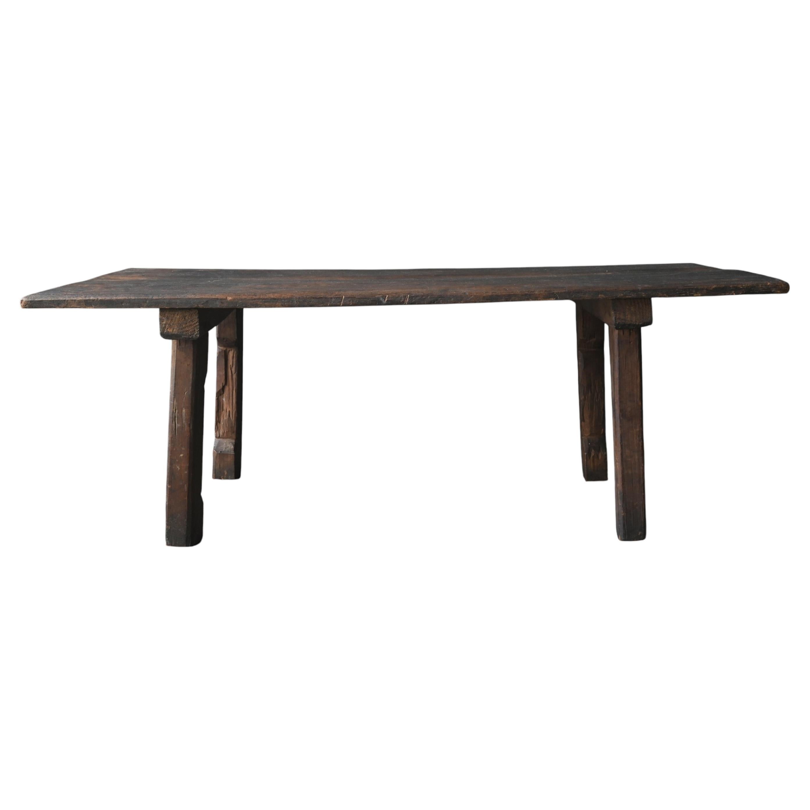 Antique wooden low table from Korea / 20th century / Wabi-sabi style low table