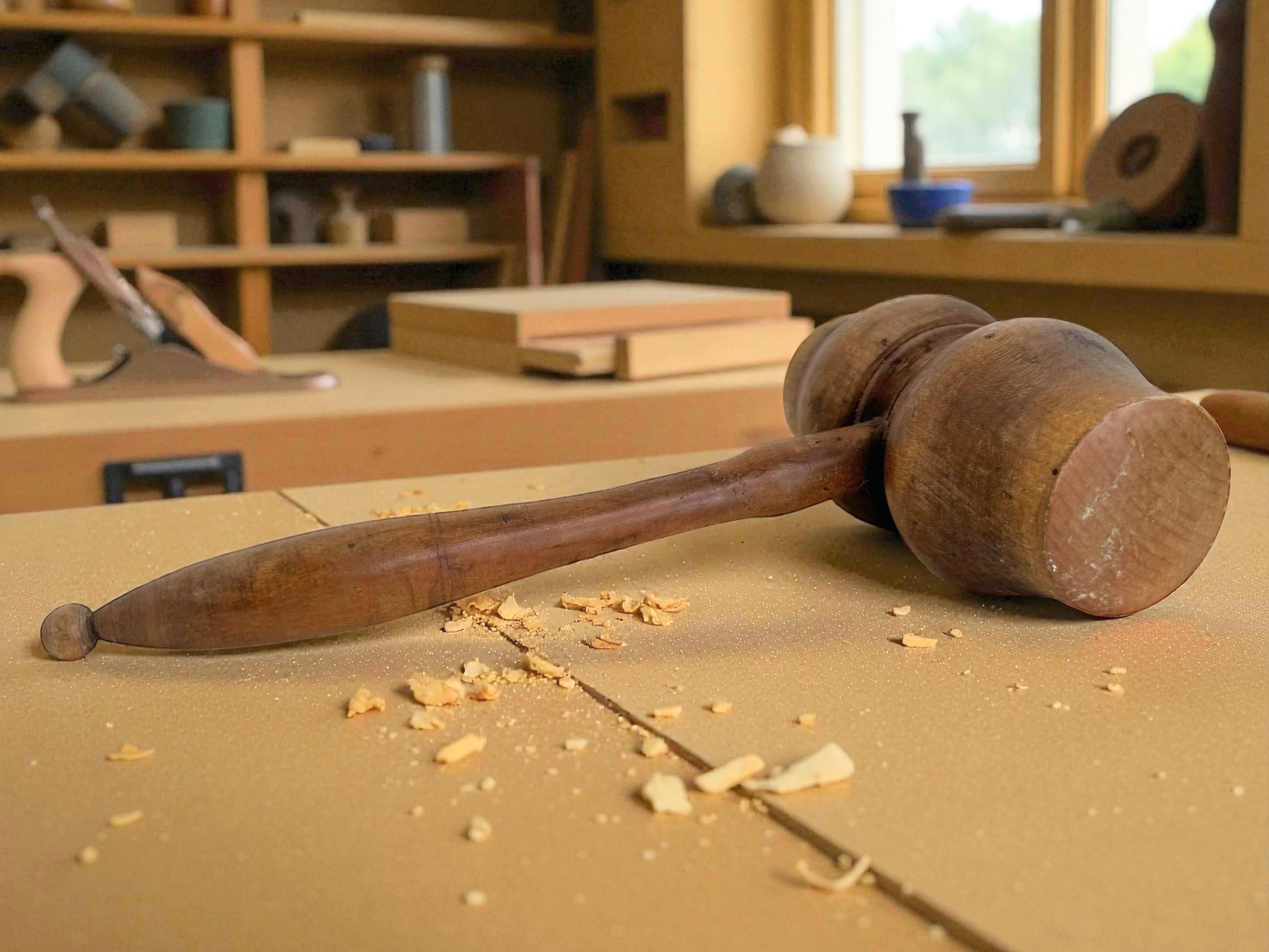 Ancien maillet en bois Outil de sculpteur ou de commissaire-priseur, Vienne, Autriche, années 1900 en vente 4