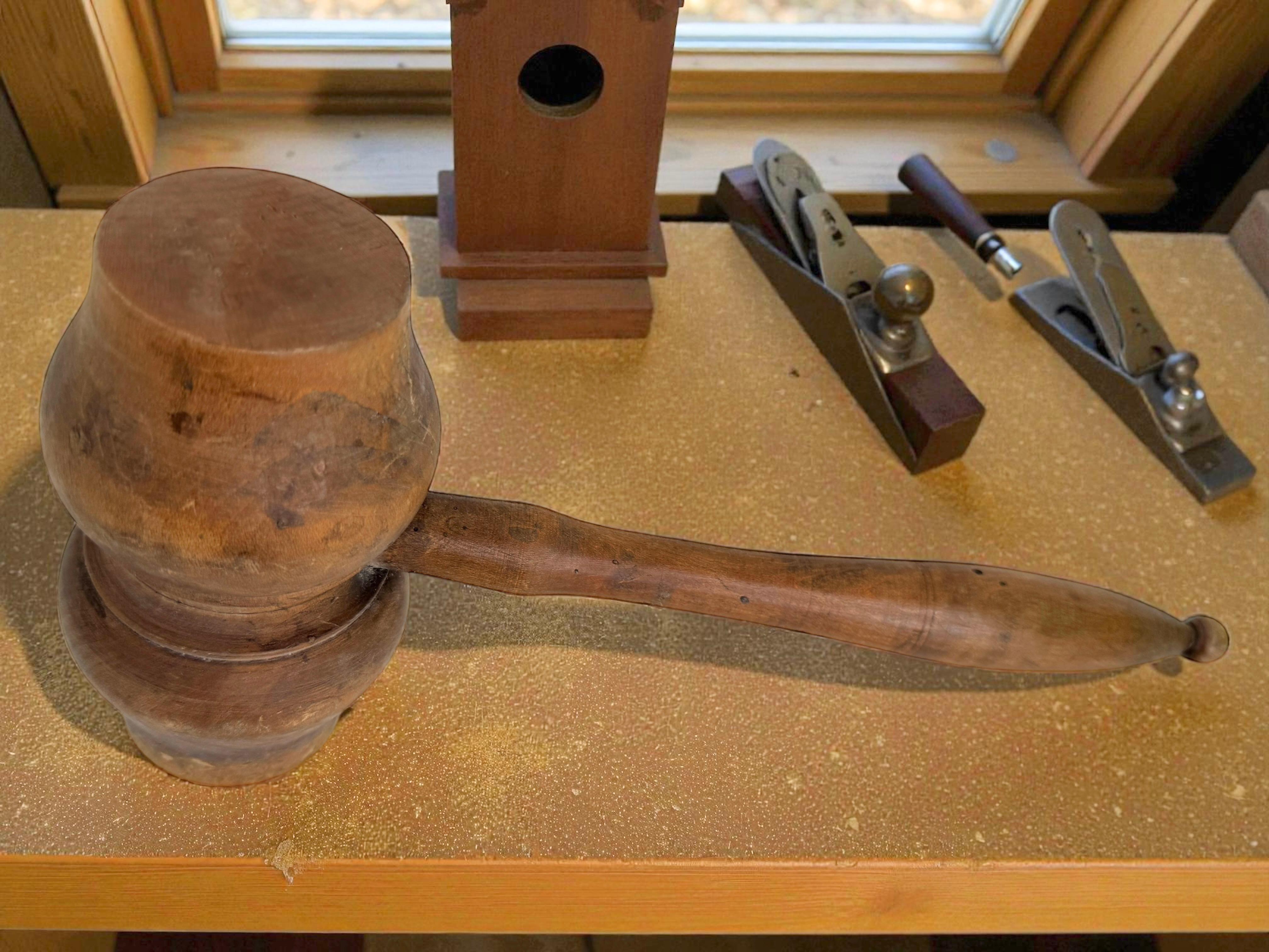 Ancien maillet en bois Outil de sculpteur ou de commissaire-priseur, Vienne, Autriche, années 1900 en vente 2