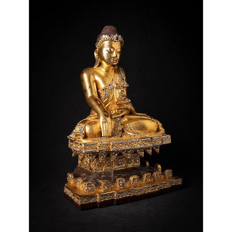 Antique Wooden Mandalay Buddha from Burma For Sale 5