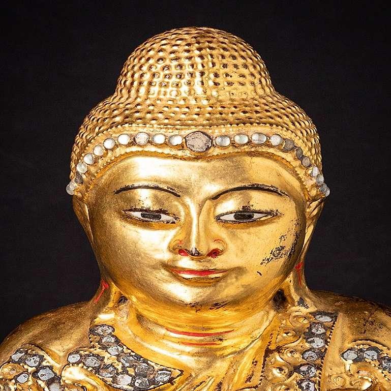 Antique Wooden Mandalay Buddha from Burma For Sale 5