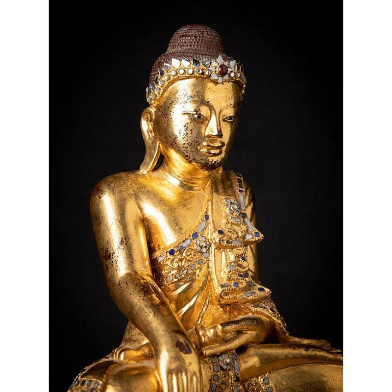 Antique Wooden Mandalay Buddha from Burma For Sale 6