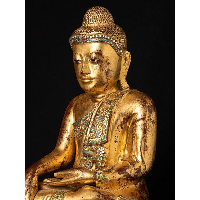 Antique Wooden Mandalay Buddha from Burma For Sale 6