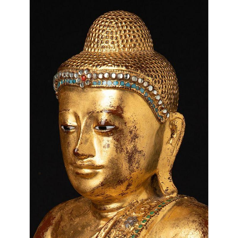 Antique Wooden Mandalay Buddha from Burma For Sale 7
