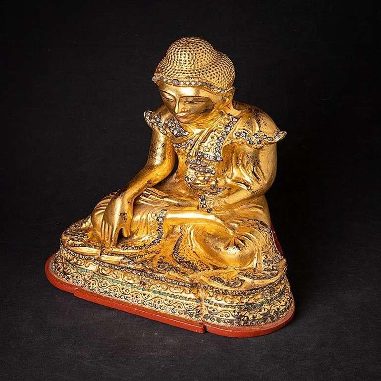 Antique Wooden Mandalay Buddha from Burma For Sale 8