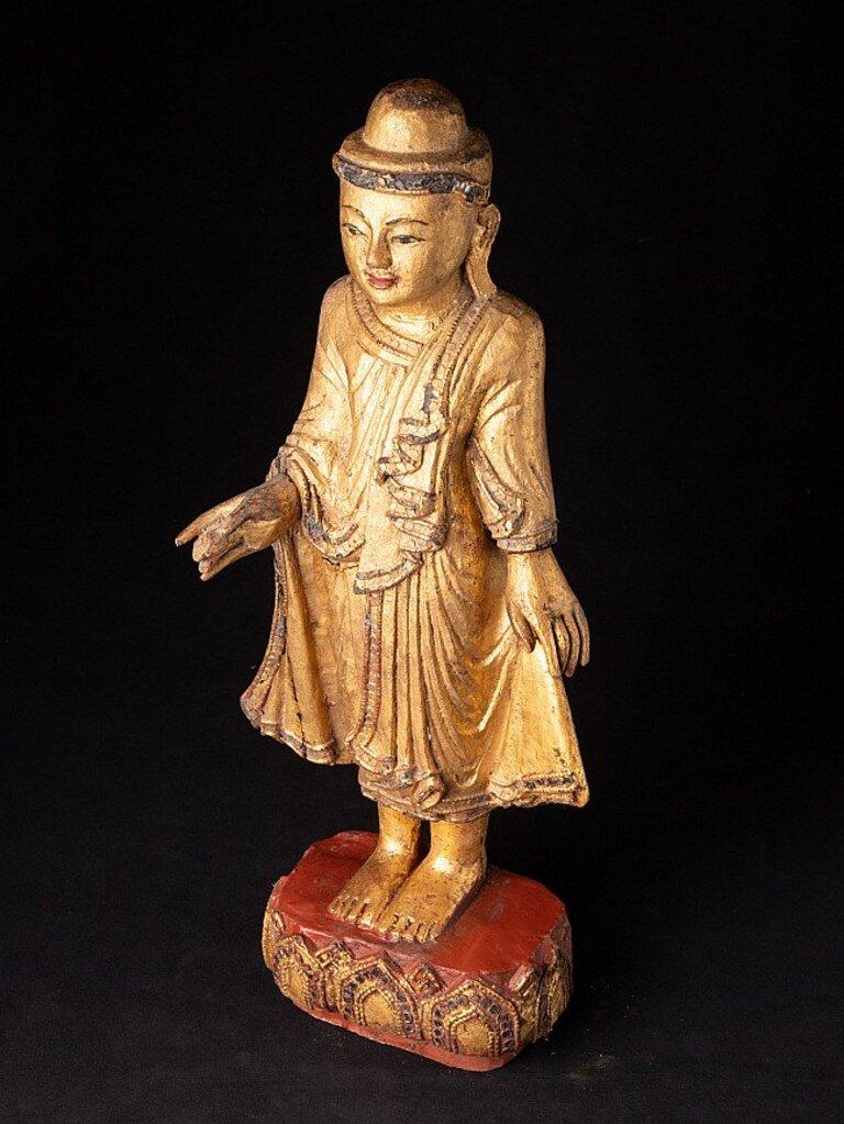 Antique Wooden Mandalay Buddha from Burma For Sale 8
