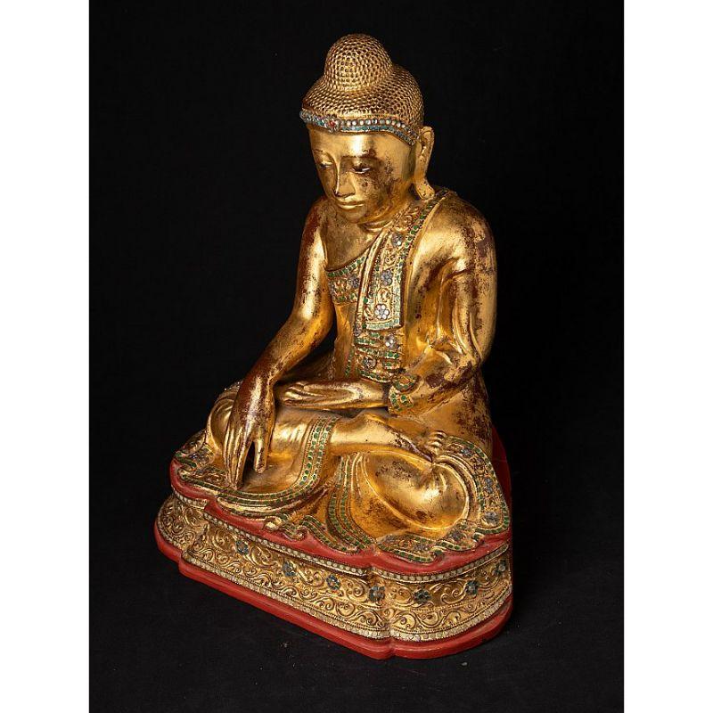 Antique Wooden Mandalay Buddha from Burma For Sale 8