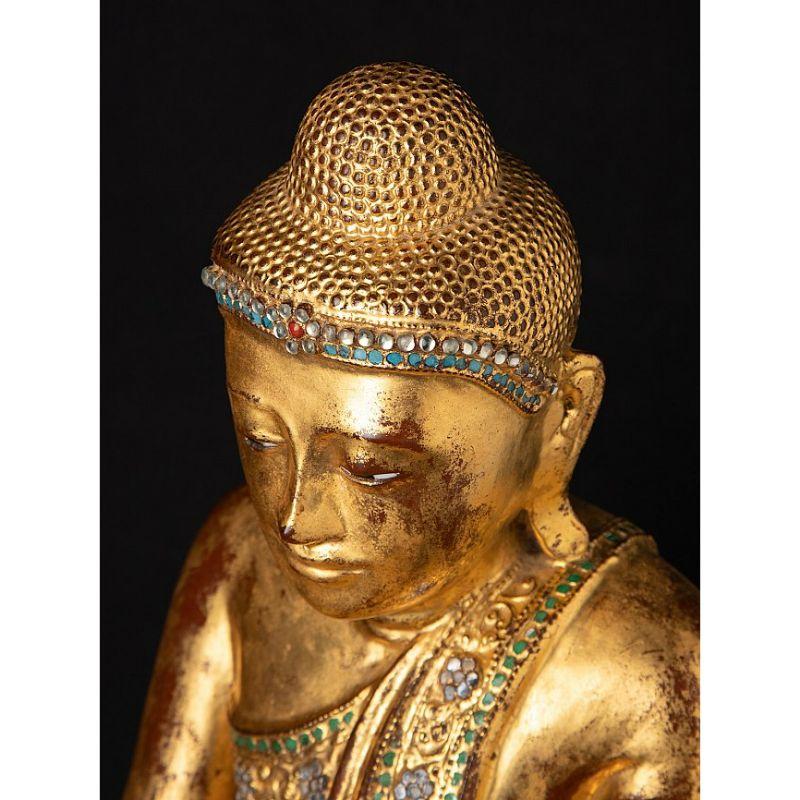 Antique Wooden Mandalay Buddha from Burma For Sale 9
