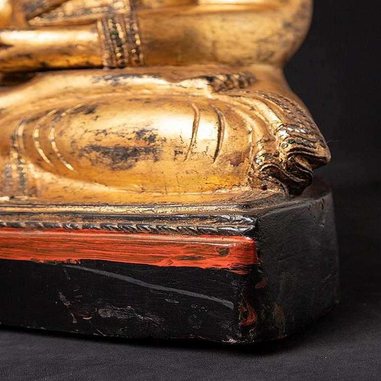 Antique Wooden Mandalay Buddha from Burma For Sale 12
