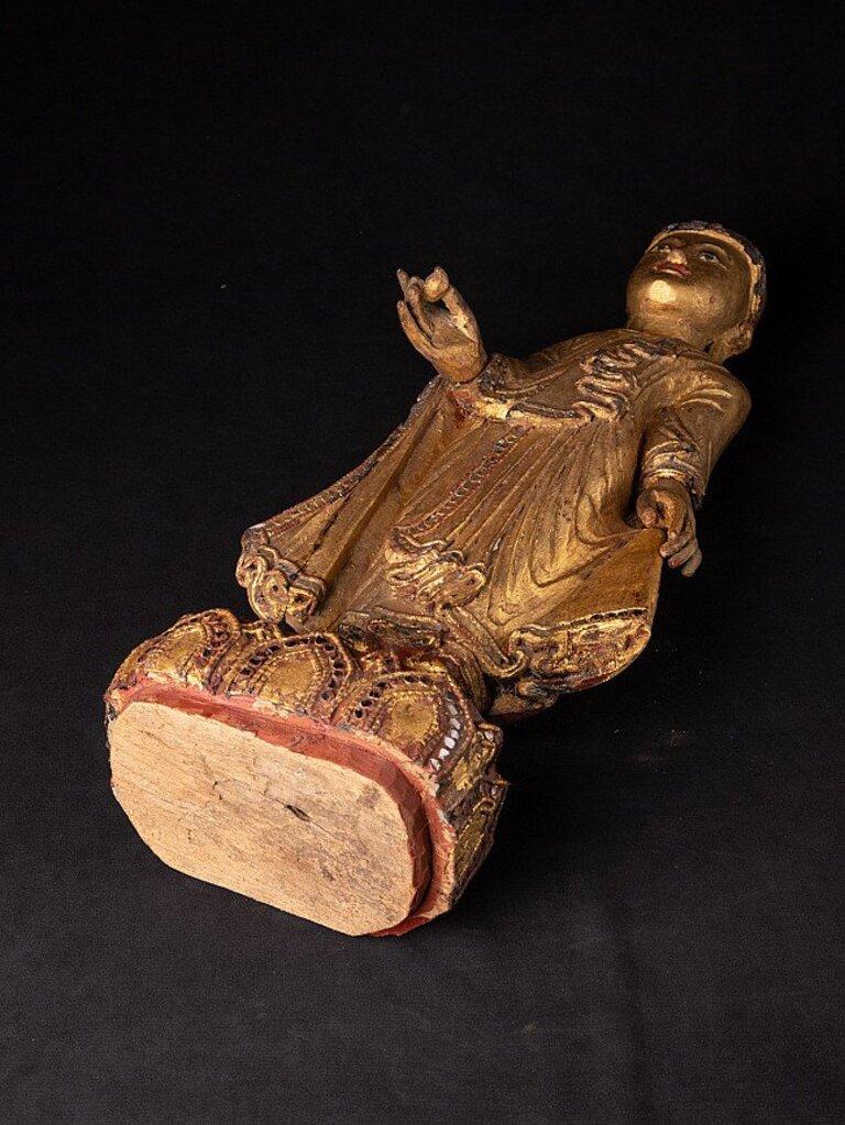 Antique Wooden Mandalay Buddha from Burma For Sale 15