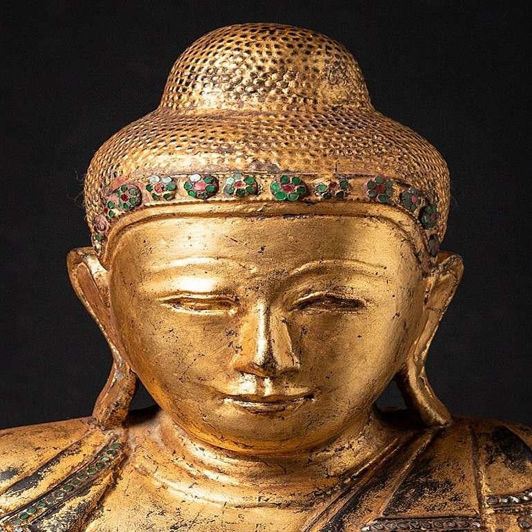 Burmese Antique Wooden Mandalay Buddha from Burma For Sale
