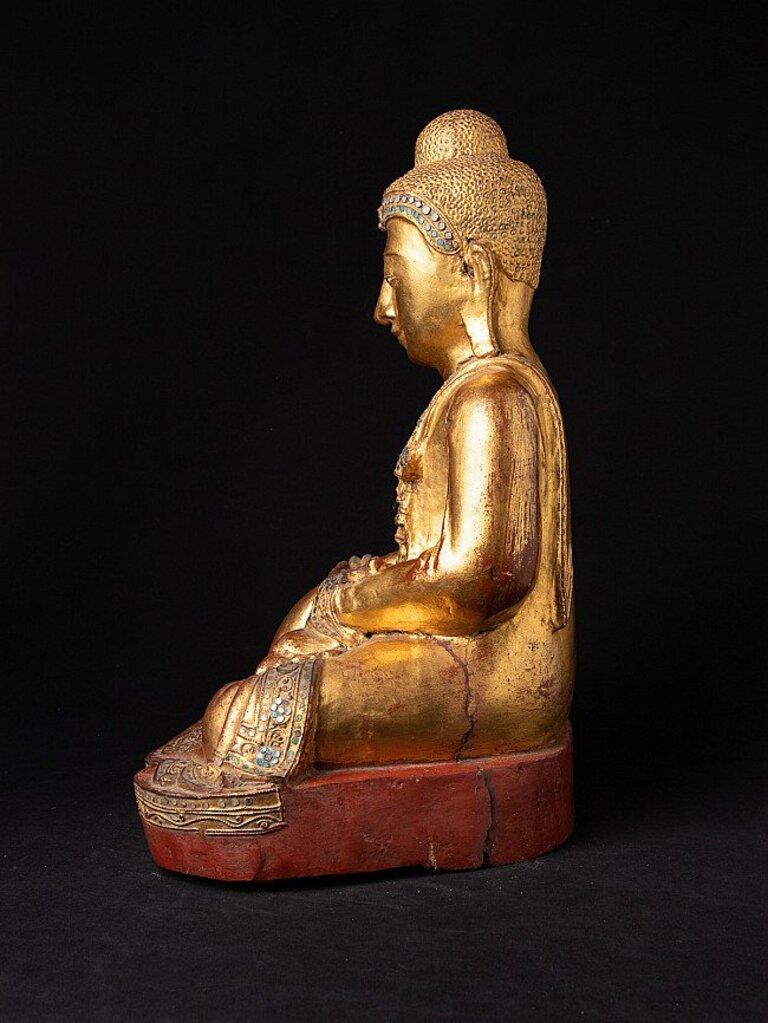 Burmese Antique wooden Mandalay Buddha from Burma For Sale