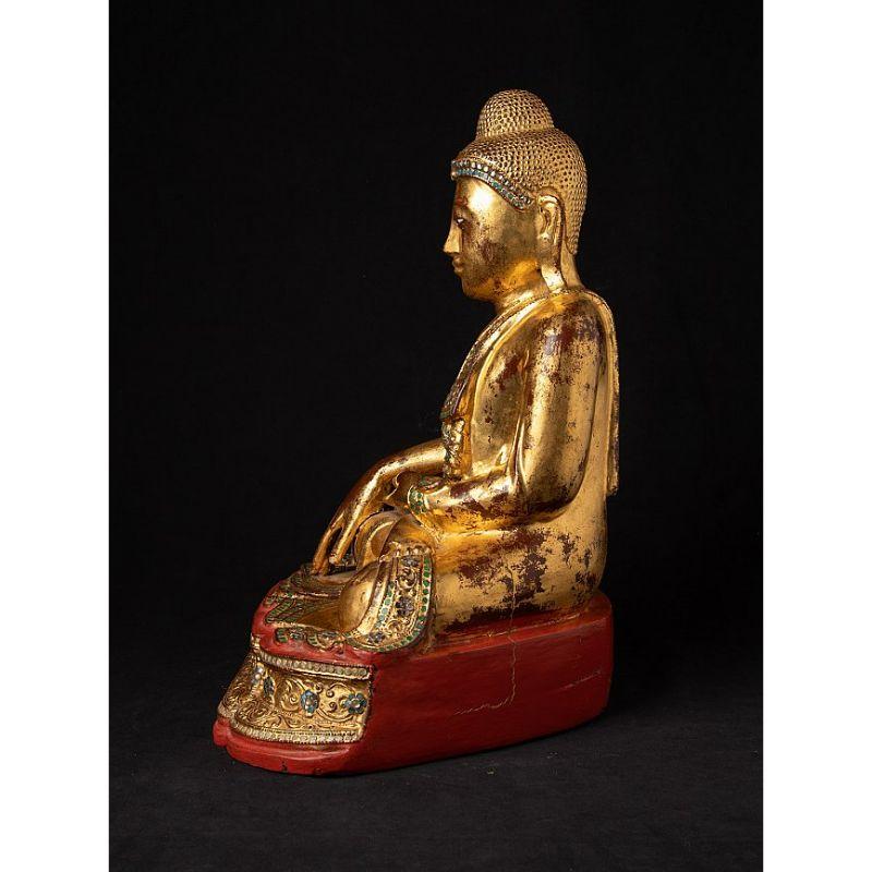 Burmese Antique Wooden Mandalay Buddha from Burma For Sale