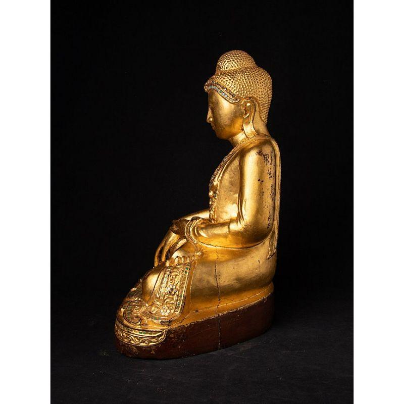 Burmese Antique wooden Mandalay Buddha from Burma For Sale