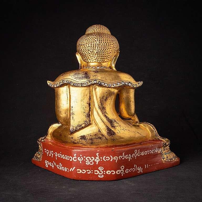 Antique Wooden Mandalay Buddha from Burma In Good Condition For Sale In DEVENTER, NL