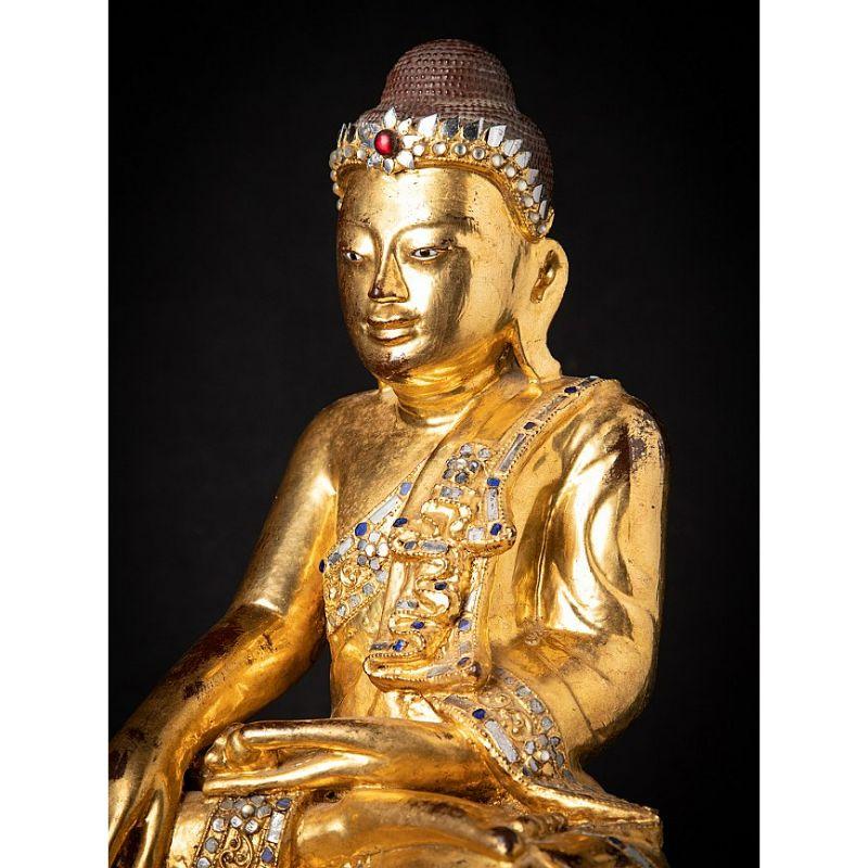 19th Century Antique Wooden Mandalay Buddha from Burma For Sale