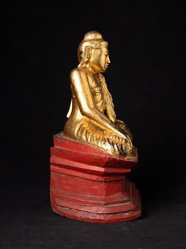 19th Century Antique Wooden Mandalay Buddha from Burma For Sale