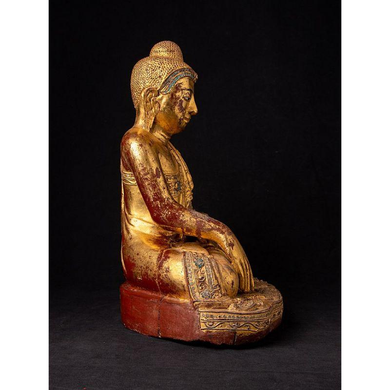 Antiker Mandalay-Buddha aus Holz aus Burma (19. Jahrhundert) im Angebot
